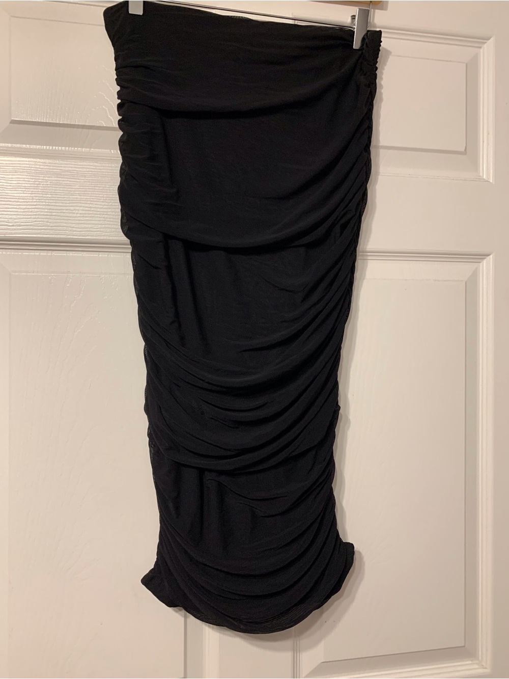 Ruched Black Pencil Skirt (xl)